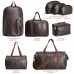 Brown Travel Faux Leather Bag Set of 8 Travel Bags for Men & Women 1 Duffle Bag with Shoulder strap 1 Anti-Theft Bag 1 Large Bag 1 Small Bag 1 Vanity Bag 3 Travel Pouches